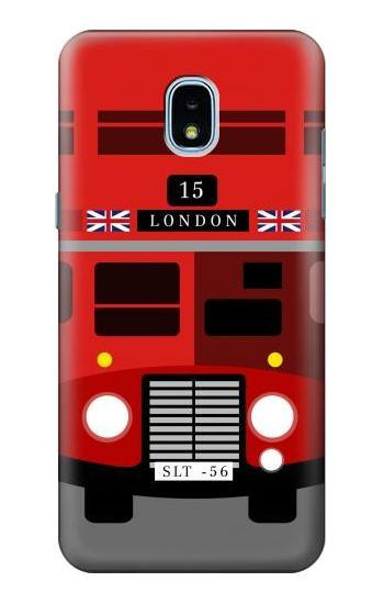S2058 England British Double Decker Bus Hülle Schutzhülle Taschen für Samsung Galaxy J3 (2018), J3 Star, J3 V 3rd Gen, J3 Orbit, J3 Achieve, Express Prime 3, Amp Prime 3