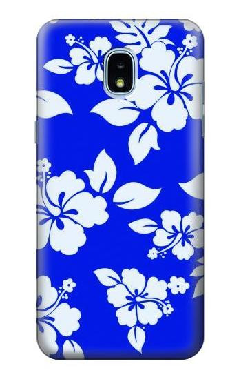 S2244 Hawaiian Hibiscus Blue Pattern Hülle Schutzhülle Taschen für Samsung Galaxy J3 (2018), J3 Star, J3 V 3rd Gen, J3 Orbit, J3 Achieve, Express Prime 3, Amp Prime 3