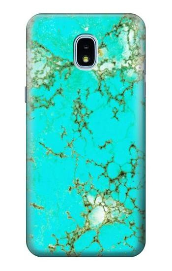 S2377 Turquoise Gemstone Texture Graphic Printed Hülle Schutzhülle Taschen für Samsung Galaxy J3 (2018), J3 Star, J3 V 3rd Gen, J3 Orbit, J3 Achieve, Express Prime 3, Amp Prime 3