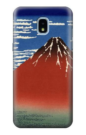S2390 Katsushika Hokusai Red Fuji Hülle Schutzhülle Taschen für Samsung Galaxy J3 (2018), J3 Star, J3 V 3rd Gen, J3 Orbit, J3 Achieve, Express Prime 3, Amp Prime 3