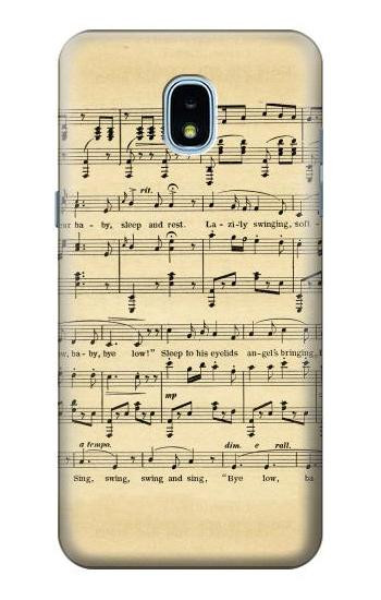 S2504 Vintage Music Sheet Hülle Schutzhülle Taschen für Samsung Galaxy J3 (2018), J3 Star, J3 V 3rd Gen, J3 Orbit, J3 Achieve, Express Prime 3, Amp Prime 3