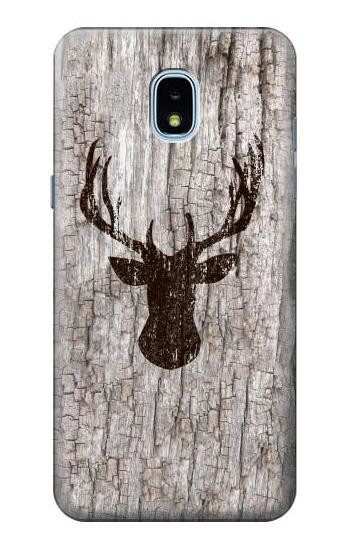 S2505 Reindeer Head Old Wood Texture Graphic Hülle Schutzhülle Taschen für Samsung Galaxy J3 (2018), J3 Star, J3 V 3rd Gen, J3 Orbit, J3 Achieve, Express Prime 3, Amp Prime 3