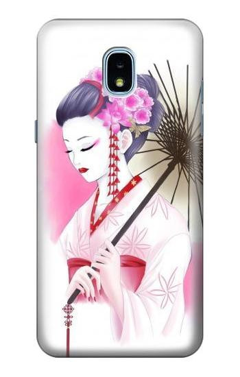 S2579 Japanese Traditional Geisha Kimono Hülle Schutzhülle Taschen für Samsung Galaxy J3 (2018), J3 Star, J3 V 3rd Gen, J3 Orbit, J3 Achieve, Express Prime 3, Amp Prime 3