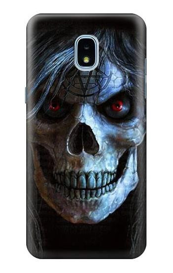 S2585 Evil Death Skull Pentagram Hülle Schutzhülle Taschen für Samsung Galaxy J3 (2018), J3 Star, J3 V 3rd Gen, J3 Orbit, J3 Achieve, Express Prime 3, Amp Prime 3