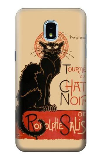 S2739 Chat Noir Black Cat Vintage Hülle Schutzhülle Taschen für Samsung Galaxy J3 (2018), J3 Star, J3 V 3rd Gen, J3 Orbit, J3 Achieve, Express Prime 3, Amp Prime 3
