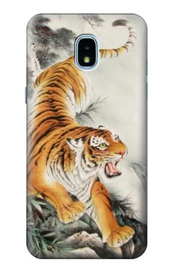 S2751 Chinese Tiger Brush Painting Hülle Schutzhülle Taschen für Samsung Galaxy J3 (2018), J3 Star, J3 V 3rd Gen, J3 Orbit, J3 Achieve, Express Prime 3, Amp Prime 3