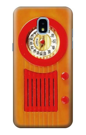 S2780 Vintage Orange Bakelite Radio Hülle Schutzhülle Taschen für Samsung Galaxy J3 (2018), J3 Star, J3 V 3rd Gen, J3 Orbit, J3 Achieve, Express Prime 3, Amp Prime 3