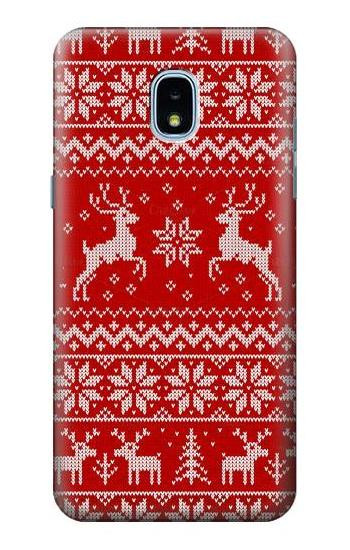 S2835 Christmas Reindeer Knitted Pattern Hülle Schutzhülle Taschen für Samsung Galaxy J3 (2018), J3 Star, J3 V 3rd Gen, J3 Orbit, J3 Achieve, Express Prime 3, Amp Prime 3