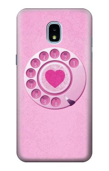 S2847 Pink Retro Rotary Phone Hülle Schutzhülle Taschen für Samsung Galaxy J3 (2018), J3 Star, J3 V 3rd Gen, J3 Orbit, J3 Achieve, Express Prime 3, Amp Prime 3