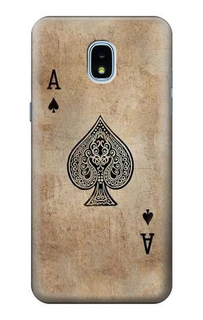 S2928 Vintage Spades Ace Card Hülle Schutzhülle Taschen für Samsung Galaxy J3 (2018), J3 Star, J3 V 3rd Gen, J3 Orbit, J3 Achieve, Express Prime 3, Amp Prime 3