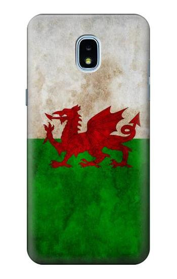 S2976 Wales Football Soccer Euro 2016 Flag Hülle Schutzhülle Taschen für Samsung Galaxy J3 (2018), J3 Star, J3 V 3rd Gen, J3 Orbit, J3 Achieve, Express Prime 3, Amp Prime 3