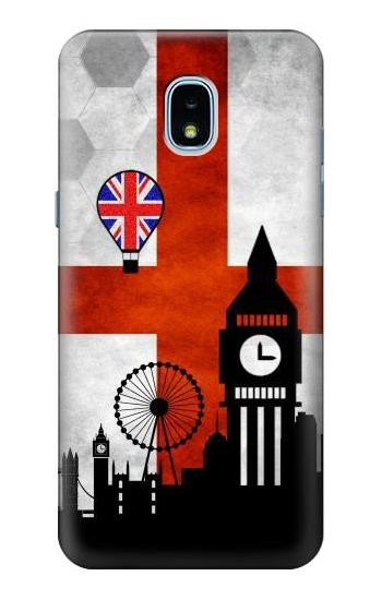 S2979 England Football Soccer Euro 2016 Hülle Schutzhülle Taschen für Samsung Galaxy J3 (2018), J3 Star, J3 V 3rd Gen, J3 Orbit, J3 Achieve, Express Prime 3, Amp Prime 3