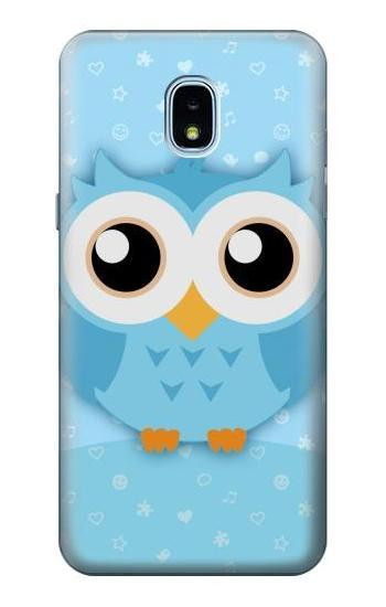 S3029 Cute Blue Owl Hülle Schutzhülle Taschen für Samsung Galaxy J3 (2018), J3 Star, J3 V 3rd Gen, J3 Orbit, J3 Achieve, Express Prime 3, Amp Prime 3