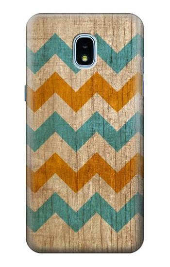 S3033 Vintage Wood Chevron Graphic Printed Hülle Schutzhülle Taschen für Samsung Galaxy J3 (2018), J3 Star, J3 V 3rd Gen, J3 Orbit, J3 Achieve, Express Prime 3, Amp Prime 3