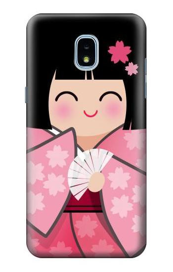 S3042 Japan Girl Hina Doll Kimono Sakura Hülle Schutzhülle Taschen für Samsung Galaxy J3 (2018), J3 Star, J3 V 3rd Gen, J3 Orbit, J3 Achieve, Express Prime 3, Amp Prime 3