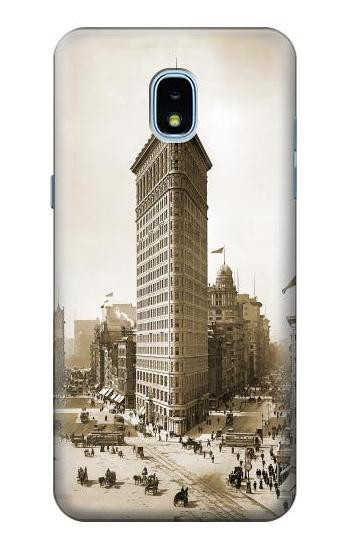 S3046 Old New York Flatiron Building Hülle Schutzhülle Taschen für Samsung Galaxy J3 (2018), J3 Star, J3 V 3rd Gen, J3 Orbit, J3 Achieve, Express Prime 3, Amp Prime 3