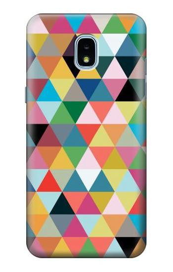 S3049 Triangles Vibrant Colors Hülle Schutzhülle Taschen für Samsung Galaxy J3 (2018), J3 Star, J3 V 3rd Gen, J3 Orbit, J3 Achieve, Express Prime 3, Amp Prime 3