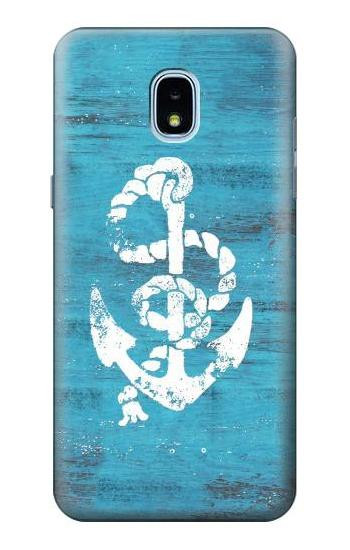 S3053 Marine Anchor Blue Hülle Schutzhülle Taschen für Samsung Galaxy J3 (2018), J3 Star, J3 V 3rd Gen, J3 Orbit, J3 Achieve, Express Prime 3, Amp Prime 3