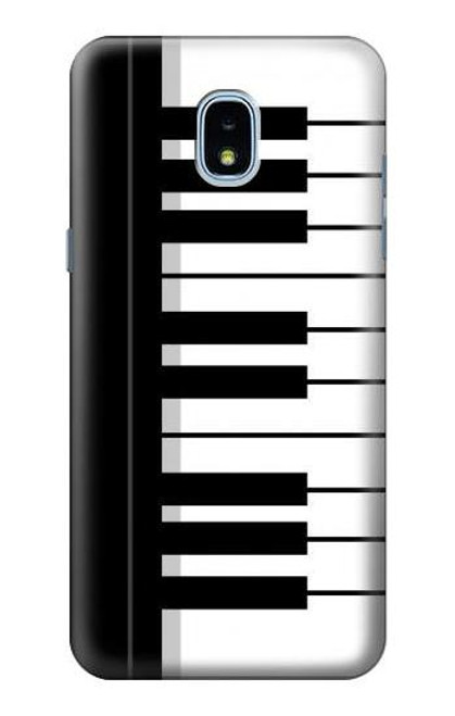 S3078 Black and White Piano Keyboard Hülle Schutzhülle Taschen für Samsung Galaxy J3 (2018), J3 Star, J3 V 3rd Gen, J3 Orbit, J3 Achieve, Express Prime 3, Amp Prime 3