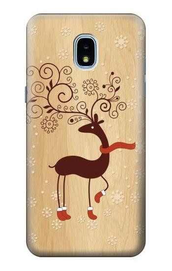S3081 Wooden Raindeer Graphic Printed Hülle Schutzhülle Taschen für Samsung Galaxy J3 (2018), J3 Star, J3 V 3rd Gen, J3 Orbit, J3 Achieve, Express Prime 3, Amp Prime 3