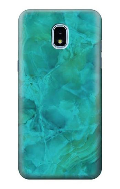 S3147 Aqua Marble Stone Hülle Schutzhülle Taschen für Samsung Galaxy J3 (2018), J3 Star, J3 V 3rd Gen, J3 Orbit, J3 Achieve, Express Prime 3, Amp Prime 3