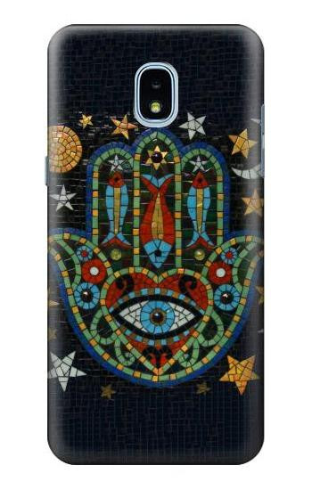 S3175 Hamsa Hand Mosaics Hülle Schutzhülle Taschen für Samsung Galaxy J3 (2018), J3 Star, J3 V 3rd Gen, J3 Orbit, J3 Achieve, Express Prime 3, Amp Prime 3