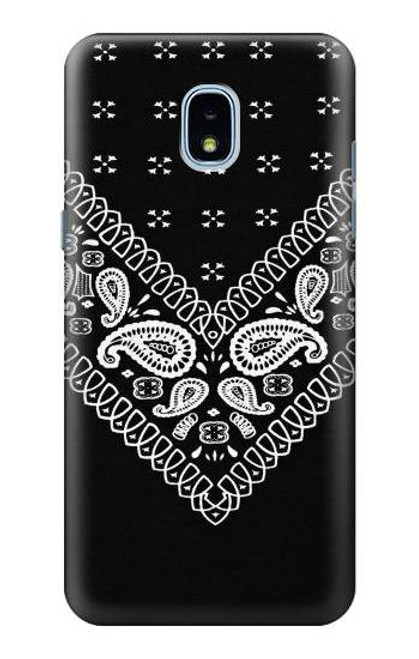 S3363 Bandana Black Pattern Hülle Schutzhülle Taschen für Samsung Galaxy J3 (2018), J3 Star, J3 V 3rd Gen, J3 Orbit, J3 Achieve, Express Prime 3, Amp Prime 3