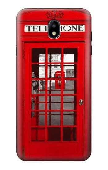 S0058 British Red Telephone Box Hülle Schutzhülle Taschen für Samsung Galaxy J7 (2018), J7 Aero, J7 Top, J7 Aura, J7 Crown, J7 Refine, J7 Eon, J7 V 2nd Gen, J7 Star