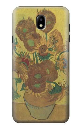 S0214 Van Gogh Vase Fifteen Sunflowers Hülle Schutzhülle Taschen für Samsung Galaxy J7 (2018), J7 Aero, J7 Top, J7 Aura, J7 Crown, J7 Refine, J7 Eon, J7 V 2nd Gen, J7 Star