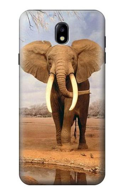 S0310 African Elephant Hülle Schutzhülle Taschen für Samsung Galaxy J7 (2018), J7 Aero, J7 Top, J7 Aura, J7 Crown, J7 Refine, J7 Eon, J7 V 2nd Gen, J7 Star