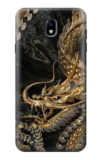 S0426 Gold Dragon Hülle Schutzhülle Taschen für Samsung Galaxy J7 (2018), J7 Aero, J7 Top, J7 Aura, J7 Crown, J7 Refine, J7 Eon, J7 V 2nd Gen, J7 Star