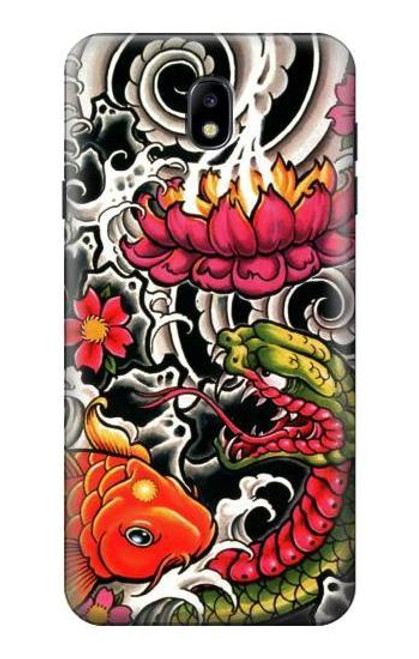 S0605 Yakuza Tattoo Hülle Schutzhülle Taschen für Samsung Galaxy J7 (2018), J7 Aero, J7 Top, J7 Aura, J7 Crown, J7 Refine, J7 Eon, J7 V 2nd Gen, J7 Star