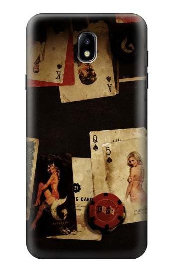 S1069 Old Vintage Sexy Poker Hülle Schutzhülle Taschen für Samsung Galaxy J7 (2018), J7 Aero, J7 Top, J7 Aura, J7 Crown, J7 Refine, J7 Eon, J7 V 2nd Gen, J7 Star