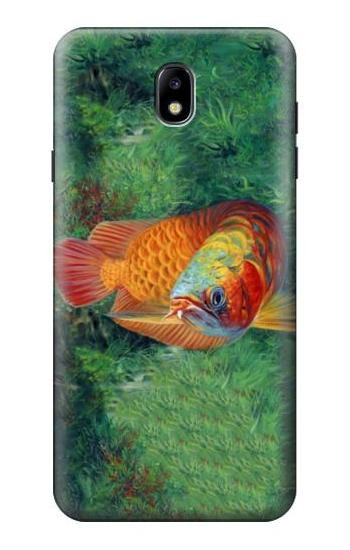 S1157 Red Arowana Fish Hülle Schutzhülle Taschen für Samsung Galaxy J7 (2018), J7 Aero, J7 Top, J7 Aura, J7 Crown, J7 Refine, J7 Eon, J7 V 2nd Gen, J7 Star