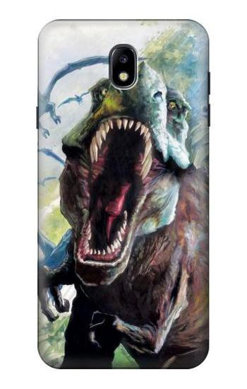 S1453 Trex Tyrannosaurus Rex Dinosaur Hülle Schutzhülle Taschen für Samsung Galaxy J7 (2018), J7 Aero, J7 Top, J7 Aura, J7 Crown, J7 Refine, J7 Eon, J7 V 2nd Gen, J7 Star