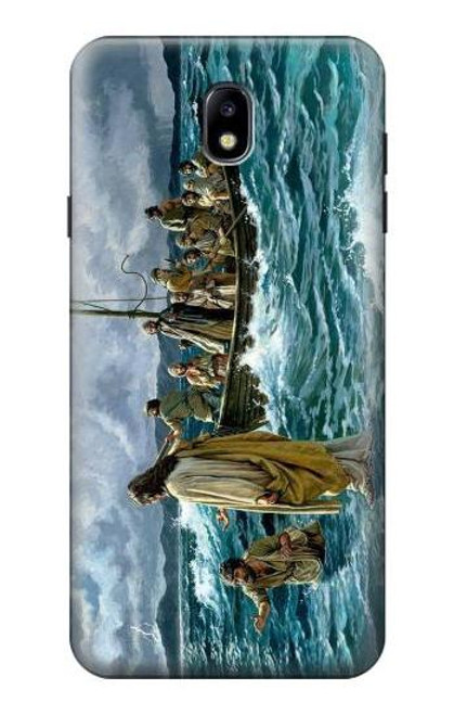 S1722 Jesus Walk on The Sea Hülle Schutzhülle Taschen für Samsung Galaxy J7 (2018), J7 Aero, J7 Top, J7 Aura, J7 Crown, J7 Refine, J7 Eon, J7 V 2nd Gen, J7 Star