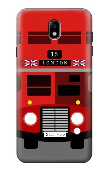 S2058 England British Double Decker Bus Hülle Schutzhülle Taschen für Samsung Galaxy J7 (2018), J7 Aero, J7 Top, J7 Aura, J7 Crown, J7 Refine, J7 Eon, J7 V 2nd Gen, J7 Star