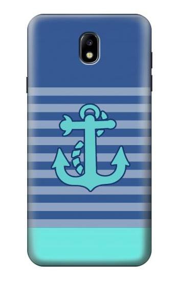 S2081 Nautical Anchor Hülle Schutzhülle Taschen für Samsung Galaxy J7 (2018), J7 Aero, J7 Top, J7 Aura, J7 Crown, J7 Refine, J7 Eon, J7 V 2nd Gen, J7 Star