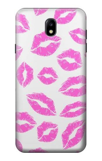 S2214 Pink Lips Kisses Hülle Schutzhülle Taschen für Samsung Galaxy J7 (2018), J7 Aero, J7 Top, J7 Aura, J7 Crown, J7 Refine, J7 Eon, J7 V 2nd Gen, J7 Star