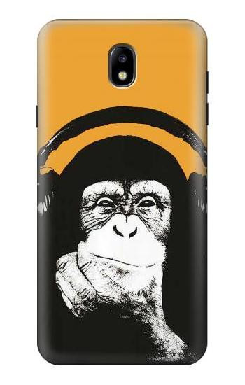 S2324 Funny Monkey with Headphone Pop Music Hülle Schutzhülle Taschen für Samsung Galaxy J7 (2018), J7 Aero, J7 Top, J7 Aura, J7 Crown, J7 Refine, J7 Eon, J7 V 2nd Gen, J7 Star