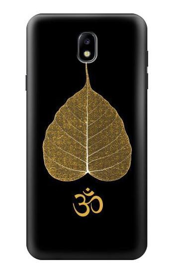 S2331 Gold Leaf Buddhist Om Symbol Hülle Schutzhülle Taschen für Samsung Galaxy J7 (2018), J7 Aero, J7 Top, J7 Aura, J7 Crown, J7 Refine, J7 Eon, J7 V 2nd Gen, J7 Star