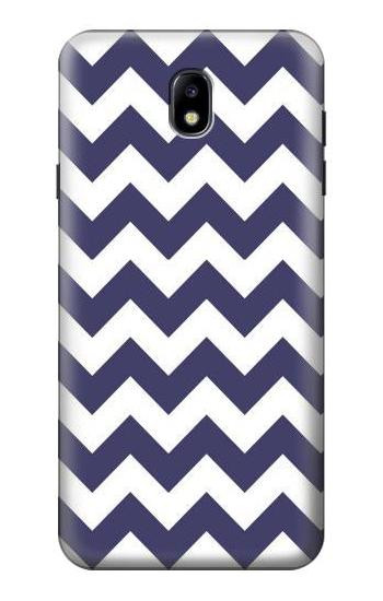 S2345 Navy Blue Shavron Zig Zag Pattern Hülle Schutzhülle Taschen für Samsung Galaxy J7 (2018), J7 Aero, J7 Top, J7 Aura, J7 Crown, J7 Refine, J7 Eon, J7 V 2nd Gen, J7 Star
