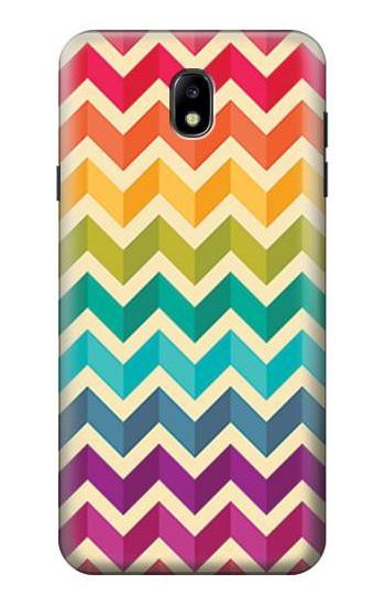 S2362 Rainbow Colorful Shavron Zig Zag Pattern Hülle Schutzhülle Taschen für Samsung Galaxy J7 (2018), J7 Aero, J7 Top, J7 Aura, J7 Crown, J7 Refine, J7 Eon, J7 V 2nd Gen, J7 Star