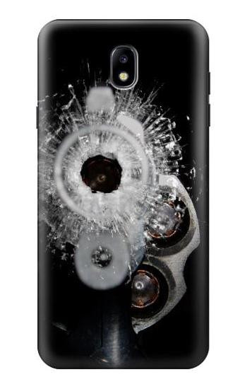 S2387 Gun Bullet Hole Glass Hülle Schutzhülle Taschen für Samsung Galaxy J7 (2018), J7 Aero, J7 Top, J7 Aura, J7 Crown, J7 Refine, J7 Eon, J7 V 2nd Gen, J7 Star