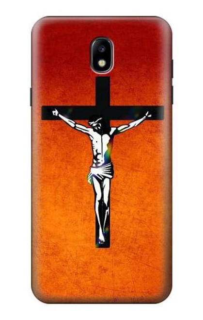 S2421 Jesus Christ On The Cross Hülle Schutzhülle Taschen für Samsung Galaxy J7 (2018), J7 Aero, J7 Top, J7 Aura, J7 Crown, J7 Refine, J7 Eon, J7 V 2nd Gen, J7 Star