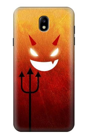 S2454 Red Cute Little Devil Cartoon Hülle Schutzhülle Taschen für Samsung Galaxy J7 (2018), J7 Aero, J7 Top, J7 Aura, J7 Crown, J7 Refine, J7 Eon, J7 V 2nd Gen, J7 Star