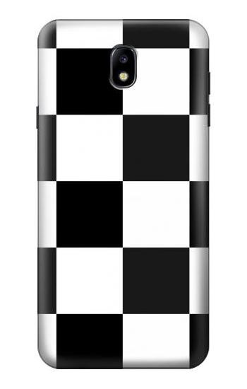 S2492 Black and White Check Hülle Schutzhülle Taschen für Samsung Galaxy J7 (2018), J7 Aero, J7 Top, J7 Aura, J7 Crown, J7 Refine, J7 Eon, J7 V 2nd Gen, J7 Star
