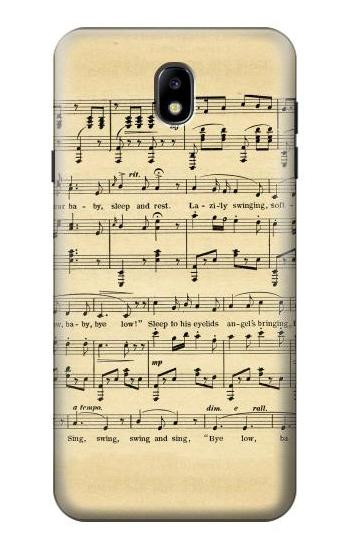 S2504 Vintage Music Sheet Hülle Schutzhülle Taschen für Samsung Galaxy J7 (2018), J7 Aero, J7 Top, J7 Aura, J7 Crown, J7 Refine, J7 Eon, J7 V 2nd Gen, J7 Star