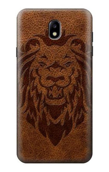 S2529 Leo Zodiac Tattoo Brown Graphic Print Hülle Schutzhülle Taschen für Samsung Galaxy J7 (2018), J7 Aero, J7 Top, J7 Aura, J7 Crown, J7 Refine, J7 Eon, J7 V 2nd Gen, J7 Star