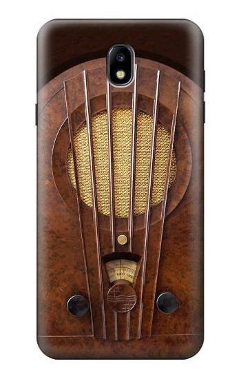 S2655 Vintage Bakelite Deco Radio Hülle Schutzhülle Taschen für Samsung Galaxy J7 (2018), J7 Aero, J7 Top, J7 Aura, J7 Crown, J7 Refine, J7 Eon, J7 V 2nd Gen, J7 Star